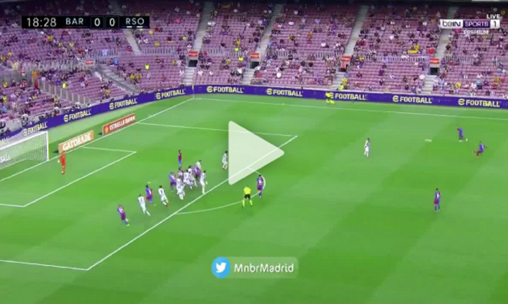 PIQUE ŁADUJE GOLA NA 1-0 Z REALEM SOCIEDAD PO ASYŚCIE DEPAYA [VIDEO]